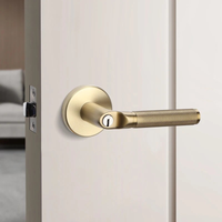 Poignée de Porte Intérieure avec Serrure à Clé Intégrée, Inox, Béquille Moletée, vue 6