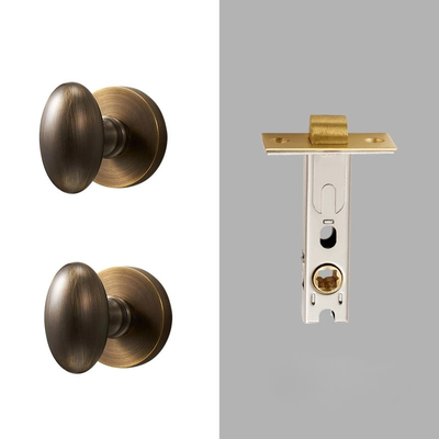 Bouton de Porte Ovale en Laiton sur Rosace, avec ou sans Serrure, vue 11