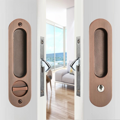 Poignée Cuvette Ovale à Clé pour Porte Coulissante, Serrure à Crochet, vue 2