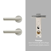 Poignée de Porte Intérieure Striée en Laiton, avec ou sans Serrure, vue 11