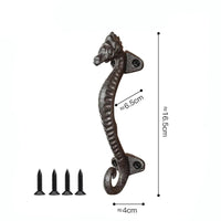 Poignée de Tirage Hippocampe en Fer, Hauteur 16,5 cm, Style Marin, vue 2
