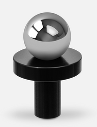 Bouton de Meuble Boule Chromée sur Disque Noir Satiné, 30 mm, vue 2