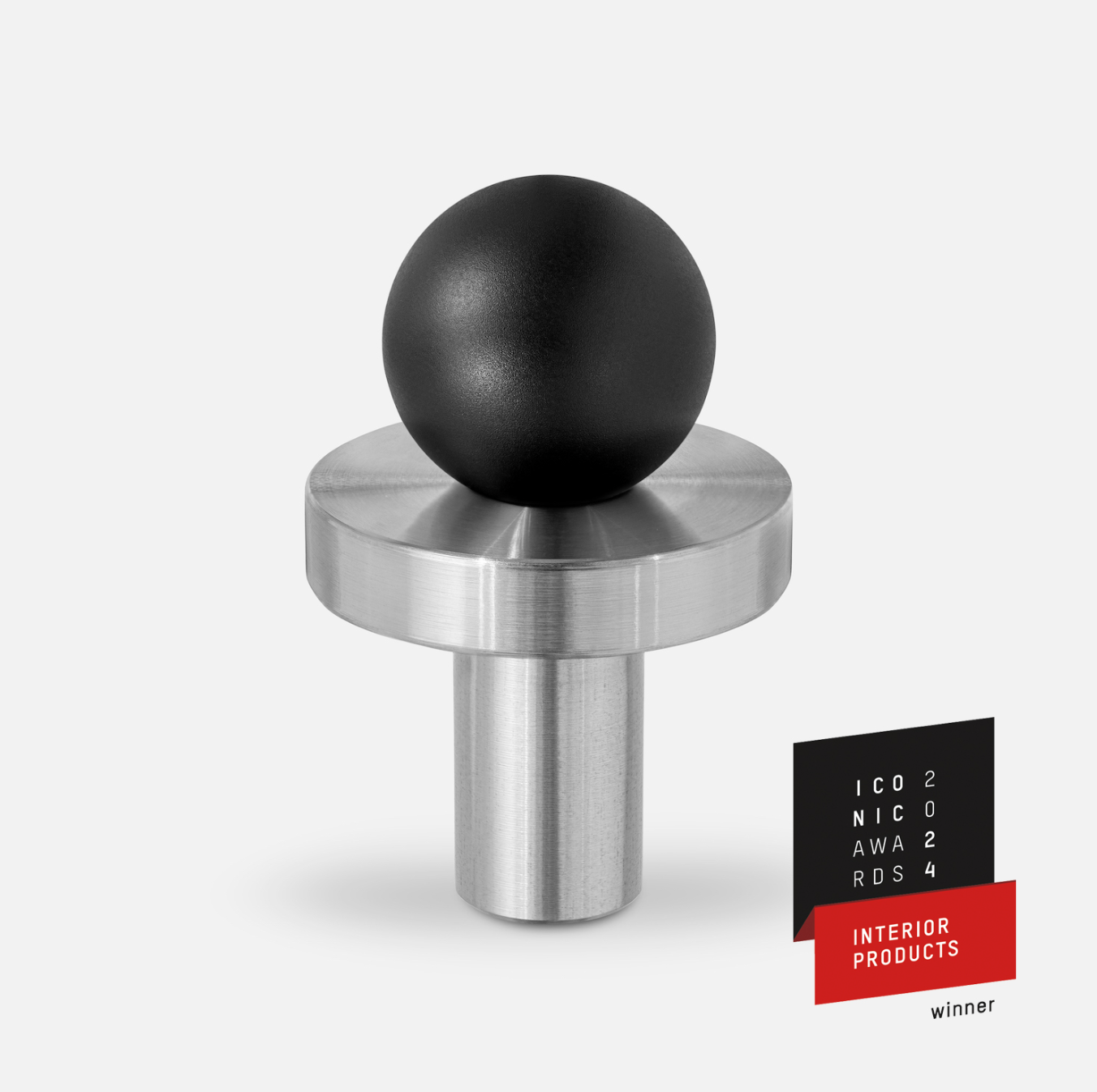 Univers des poignées POLA Bouton de Meuble Noir Chrome
