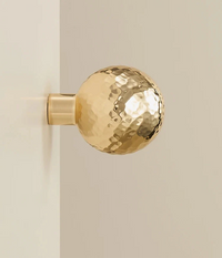 Bouton de Meuble Boule Martelée en Laiton Or Brillant, 25 ou 28 mm, vue 2