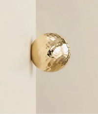 Bouton de Meuble Boule Martelée en Laiton Or Brillant, 25 ou 28 mm, vue 3