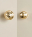 Bouton de Meuble Boule Martelée en Laiton Or Brillant, 25 ou 28 mm