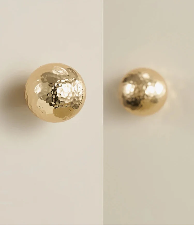 Bouton de Meuble en Laiton Or Brillant pour Placards