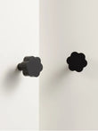 Bouton de Meuble en Forme de Fleur Noir en Laiton, 30 mm