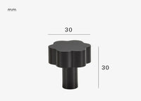 Bouton de Meuble en Forme de Fleur Noir en Laiton, 30 mm, vue 3