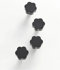 Bouton de Meuble en Forme de Fleur Noir en Laiton, 30 mm, vue 2