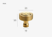 Bouton de Meuble Ancien Strié Laiton Doré Brillant, 25 ou 30 mm, vue 2