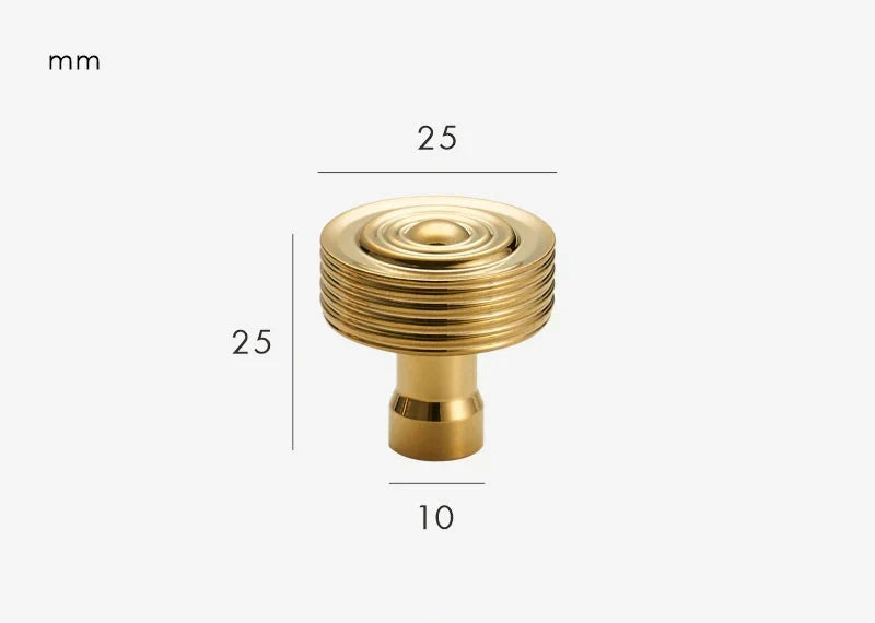 Bouton de Meuble Ancien Strié Laiton Doré Brillant, 25 ou 30 mm, vue 2