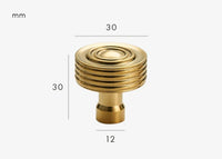 Bouton de Meuble Ancien Strié Laiton Doré Brillant, 25 ou 30 mm, vue 3