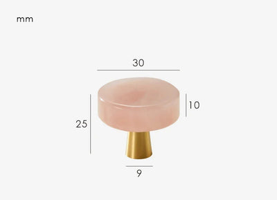 Bouton de Meuble Laiton Effet Marbre Rose