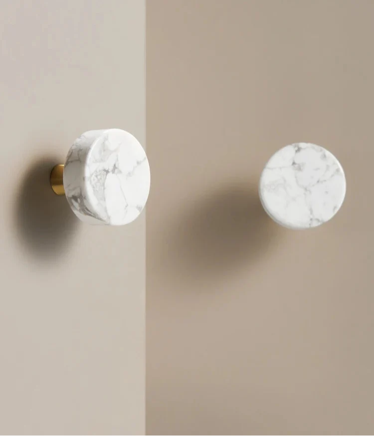 Bouton de Meuble Laiton Effet Marbre pour Tiroirs et Placards