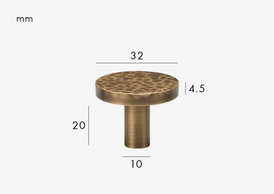 Bouton de Meuble Martelée en Laiton Bronze, vue 3