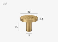 Bouton de Meuble Martelé en Laiton Or Brossé, 20 ou 32 mm, vue 4