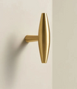 Bouton de Meuble en T Fuseau en Laiton Doré, Barre 50 mm