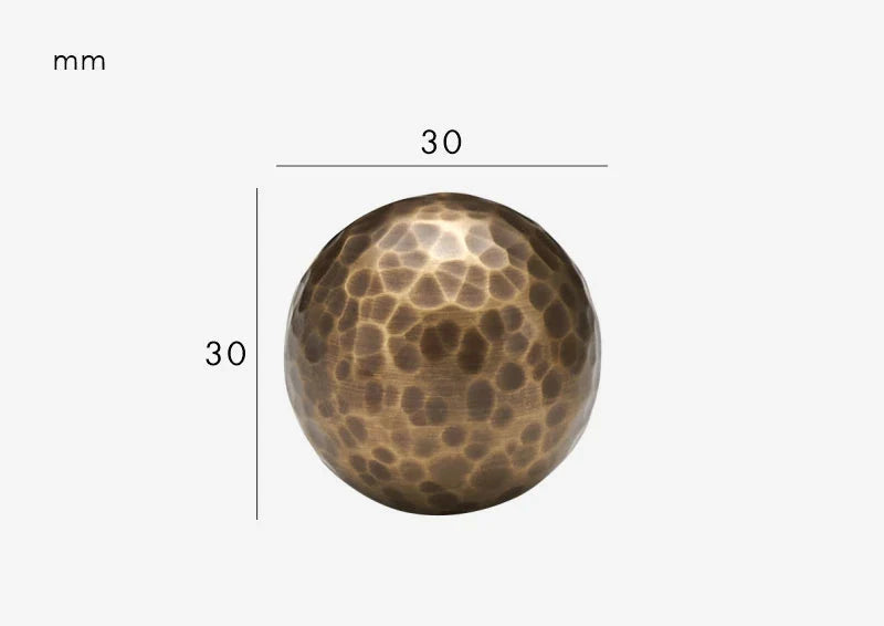 Bouton de Meuble Sphérique Martelé Finition Bronze, 20 à 30 mm, vue 4