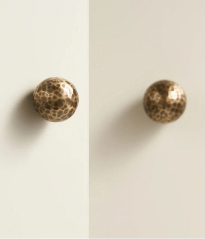 Univers des Poignées Bouton de Meuble Sphérique Martelée Bronze