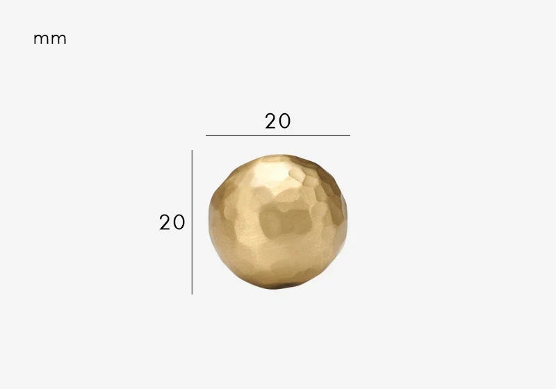 Bouton de Meuble Sphérique Martelée Or Brossé