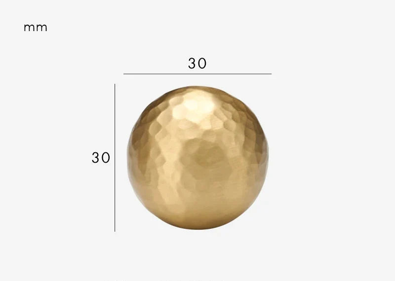 Bouton de Meuble Sphérique Martelée Or Brossé