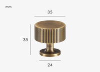 Bouton de Meuble Cylindrique Strié Finition Bronze Brossé, 28 ou 35 mm, vue 3