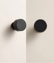 Bouton de Meuble Cylindrique Strié Noir en Laiton, 28 ou 35 mm