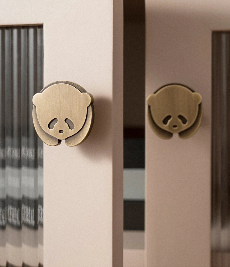 Bouton de Meuble Panda en Laiton pour Chambre d'Enfant