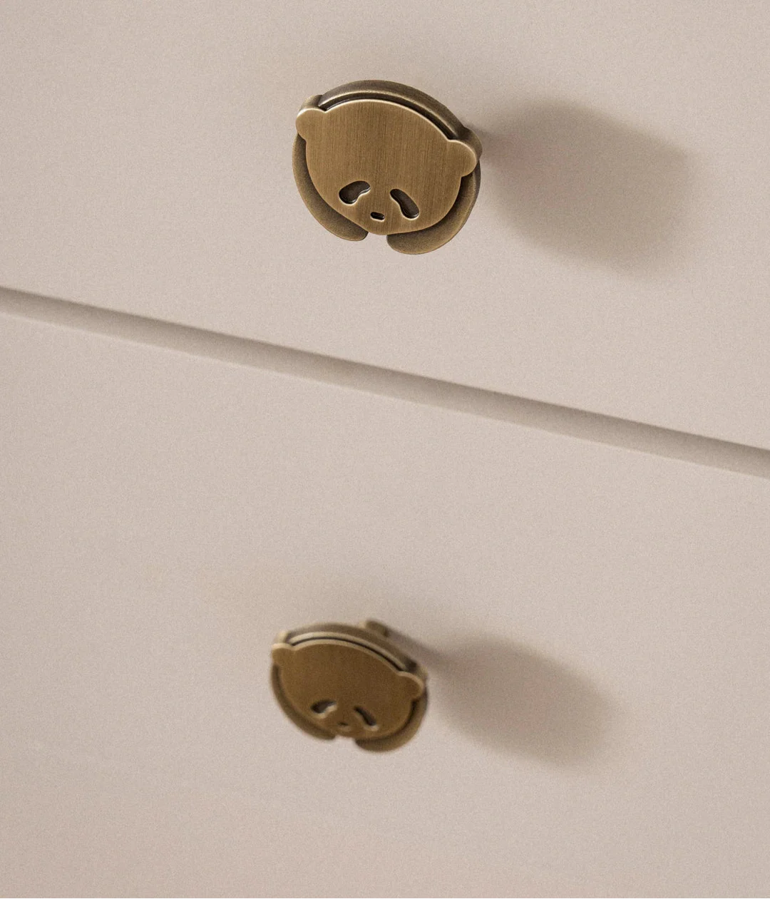 Bouton de Meuble Panda en Laiton pour Chambre d'Enfant