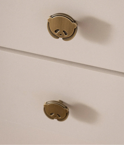 Bouton de Meuble Panda en Laiton pour Chambre d'Enfant