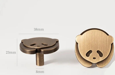 Bouton de Meuble Panda en Laiton pour Chambre d'Enfant
