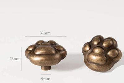 Univers des Poignées Bouton de Meuble Patte de Chat Laiton Or Brossé