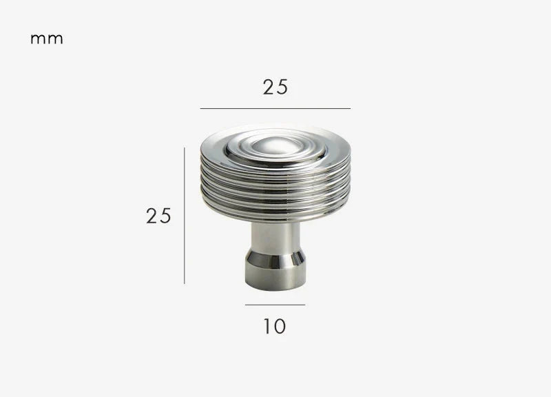 Bouton de Meuble Ancien en Laiton Finition Chrome