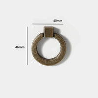 Bouton de Meuble Anneau en Laiton Bronze Patiné, 40 mm, vue 2