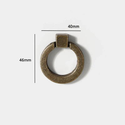 Bouton de Meuble Anneau en Laiton Finition Bronze