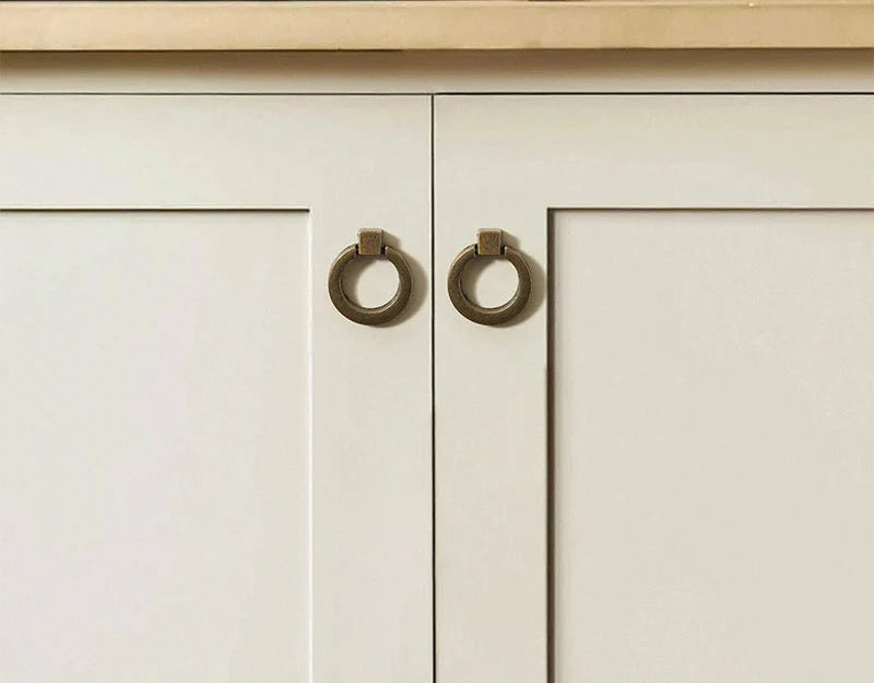 Bouton de Meuble Anneau en Laiton Finition Bronze