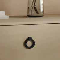 Bouton de Meuble Anneau en Laiton Noir Mat pour Armoires
