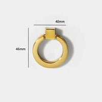 Bouton de Meuble Anneau en Laiton Or Brillant, vue 2