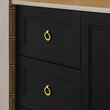 Bouton de Meuble Anneau en Laiton Or Brillant