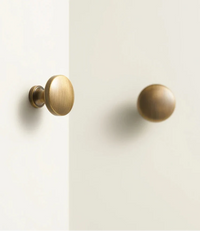 Bouton de Meuble Rond en Laiton Bronze Brossé, Tête Bombée, 25 à 32 mm, vue 2