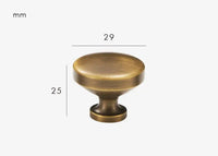 Bouton de Meuble Rond en Laiton Bronze Brossé, Tête Bombée, 25 à 32 mm, vue 5