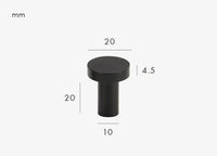 Bouton de Meuble Rond Plat Noir Mat en Laiton, 20 ou 32 mm, vue 2