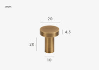 Bouton de Meuble Rond Plat Bronze Brossé en Laiton, 20 ou 32 mm, vue 2