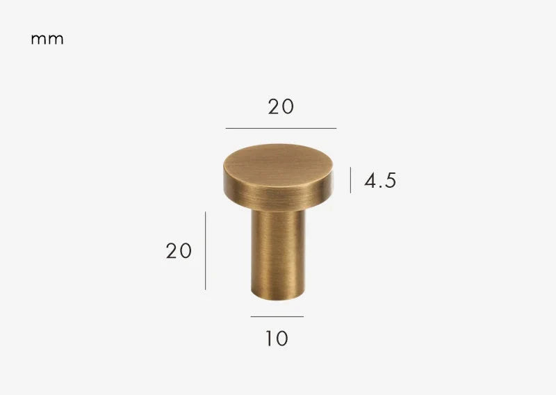 Bouton de Meuble Classique en Laiton, Style Bronze