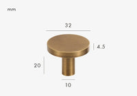 Bouton de Meuble Rond Plat Bronze Brossé en Laiton, 20 ou 32 mm, vue 3