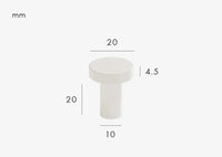 Bouton de Meuble Rond Plat Blanc en Laiton, 20 ou 32 mm, vue 2