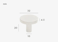 Bouton de Meuble Rond Plat Blanc en Laiton, 20 ou 32 mm, vue 3