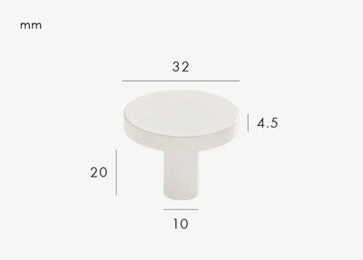 Bouton de Meuble Classique Blanc en Laiton
