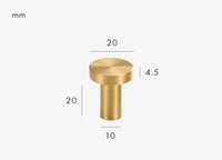 Bouton de Meuble Rond Plat Laiton Or Brossé, 20 ou 32 mm, vue 2